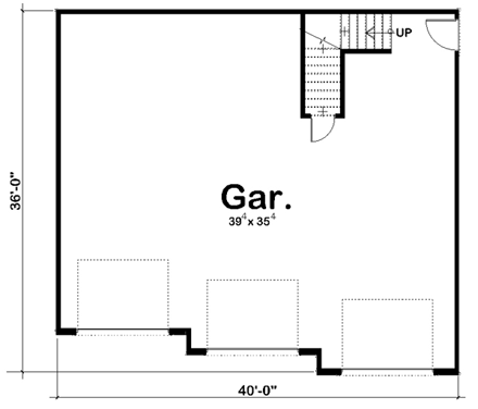 Traditional 3 Car Garage Plan 44135 First Level Plan