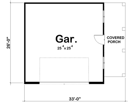 Traditional 2 Car Garage Plan 44150 First Level Plan