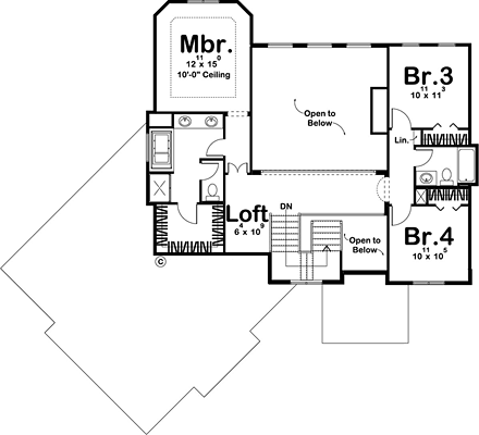 Mediterranean, Prairie, Southwest House Plan 44176 with 4 Beds, 3 Baths, 3 Car Garage First Level Plan