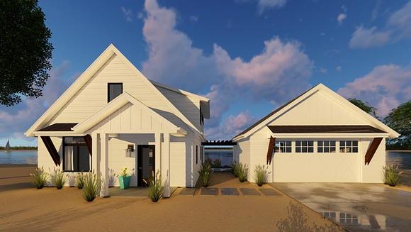 Traditional House Plan 44181 with 1 Beds, 1 Baths, 2 Car Garage Elevation