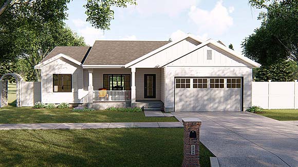 Farmhouse, Traditional House Plan 44188 with 3 Beds, 2 Baths, 2 Car Garage Elevation