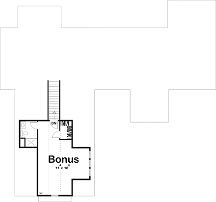 Farmhouse House Plan 44195 with 3 Beds, 3 Baths, 2 Car Garage Second Level Plan