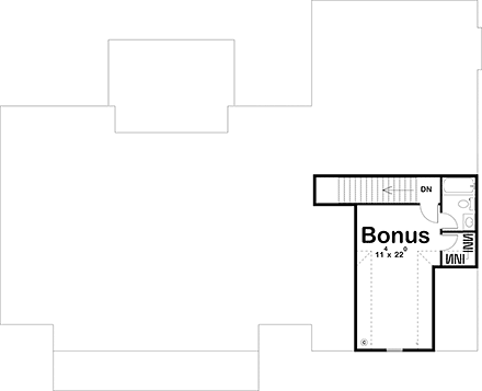 Farmhouse House Plan 44204 with 3 Beds, 2 Baths, 2 Car Garage Second Level Plan