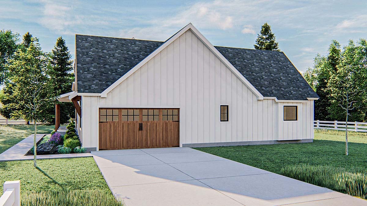 Farmhouse Plan with 2388 Sq. Ft., 3 Bedrooms, 2 Bathrooms, 2 Car Garage Picture 2