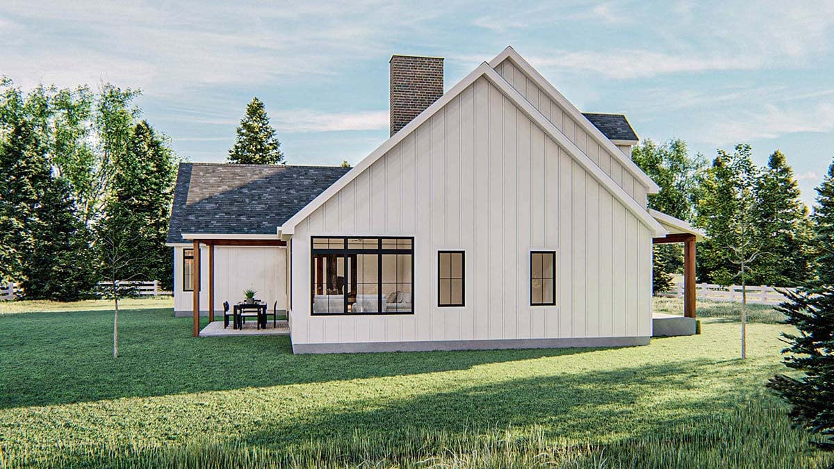 Farmhouse Plan with 2388 Sq. Ft., 3 Bedrooms, 2 Bathrooms, 2 Car Garage Picture 3
