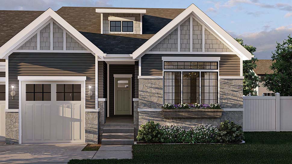 Cottage, Craftsman, Ranch Plan with 1774 Sq. Ft., 3 Bedrooms, 2 Bathrooms, 3 Car Garage Picture 3