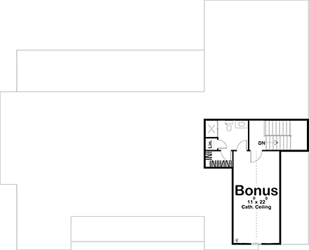 Farmhouse House Plan 44220 with 4 Beds, 3 Baths, 2 Car Garage Second Level Plan