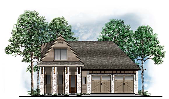 Country, European, Southern, Southwest, Traditional House Plan 44301 with 3 Beds, 3 Baths, 2 Car Garage Elevation