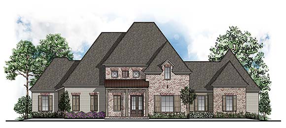 Country, European, Southern, Southwest, Traditional House Plan 44303 with 4 Beds, 5 Baths, 3 Car Garage Elevation