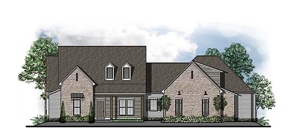 Country, Farmhouse, Southern, Southwest, Traditional House Plan 44317 with 4 Beds, 4 Baths, 3 Car Garage Elevation