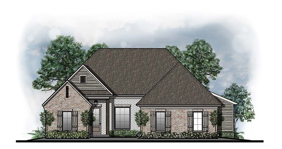 Country, European, Farmhouse, Southern, Southwest, Traditional House Plan 44318 with 3 Beds, 2 Baths, 2 Car Garage Elevation