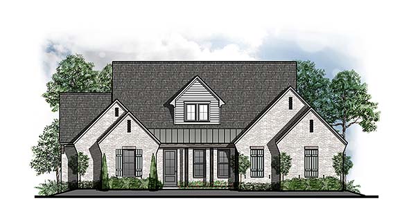Country, Farmhouse, Southern, Southwest, Traditional House Plan 44320 with 4 Beds, 4 Baths, 3 Car Garage Elevation