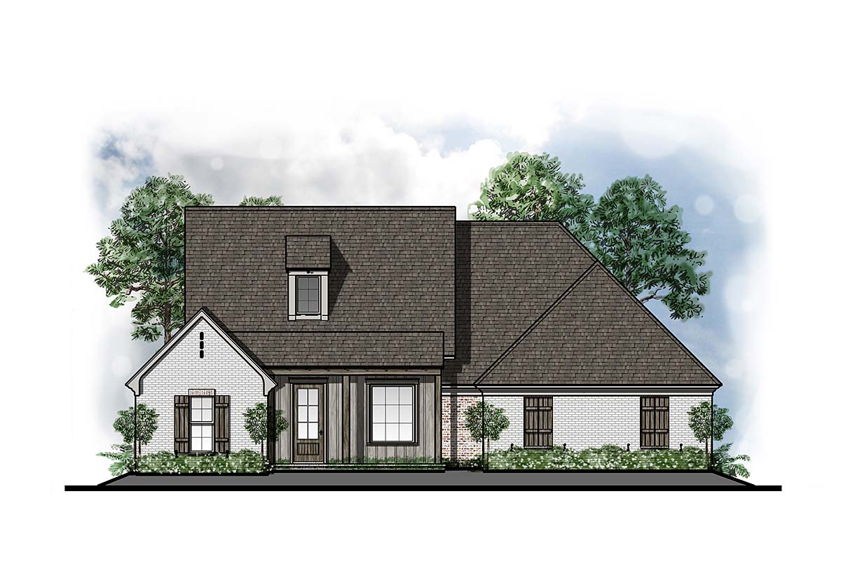 Country, Farmhouse, Southern, Southwest, Traditional House Plan 44321 with 3 Beds, 2 Baths, 2 Car Garage Elevation