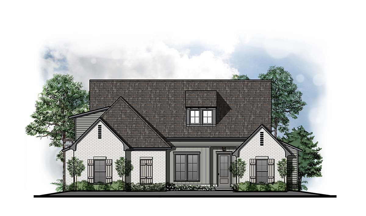 Country, Farmhouse, Southern, Southwest, Traditional House Plan 44324 with 4 Beds, 3 Baths, 3 Car Garage Elevation
