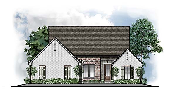 Country, European, Farmhouse, Southern, Southwest, Traditional House Plan 44325 with 3 Beds, 3 Baths, 2 Car Garage Elevation