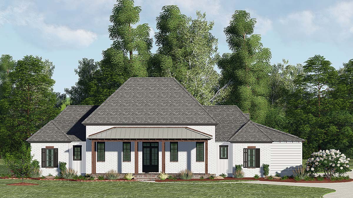 Country, Farmhouse, Southern, Southwest, Traditional House Plan 44329 with 3 Beds, 3 Baths, 3 Car Garage Elevation