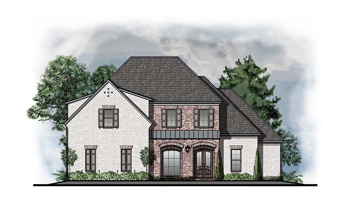 Cottage, European, Southern, Southwest, Traditional House Plan 44336 with 5 Beds, 5 Baths, 3 Car Garage Elevation