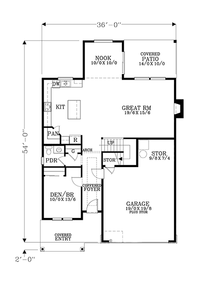 Craftsman, Traditional House Plan 44401 with 5 Beds, 3 Baths, 2 Car Garage First Level Plan