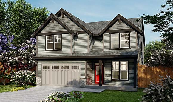 Craftsman, Traditional House Plan 44402 with 4 Beds, 3 Baths, 2 Car Garage Elevation