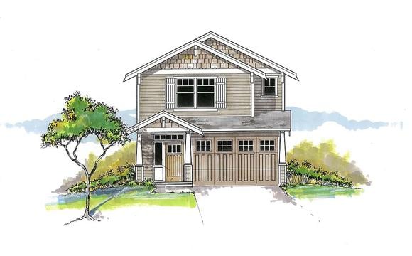 Craftsman, Traditional House Plan 44403 with 4 Beds, 3 Baths, 2 Car Garage Elevation