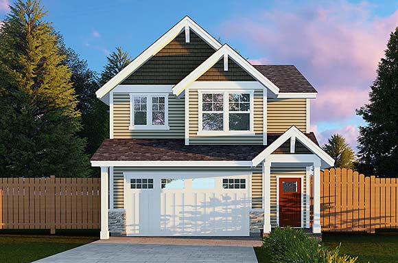 Craftsman, Traditional House Plan 44411 with 3 Beds, 3 Baths, 2 Car Garage Elevation