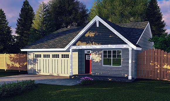 Craftsman, Ranch, Traditional House Plan 44412 with 3 Beds, 2 Baths, 2 Car Garage Elevation