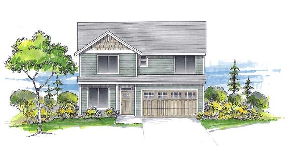 Craftsman, Traditional House Plan 44413 with 6 Beds, 3 Baths, 2 Car Garage Elevation
