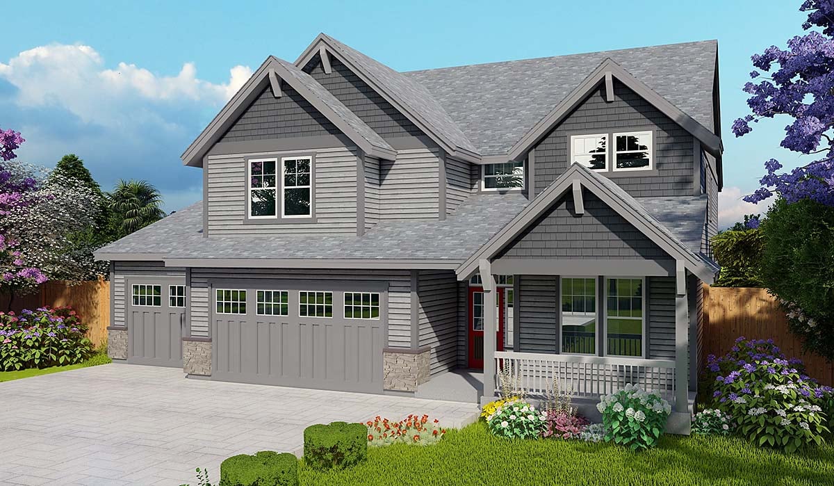 House Plan 44501 - Traditional Style With 2772 Sq Ft, 4 Bed, 2 Ba