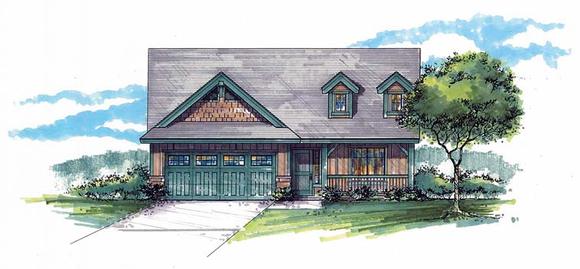 Country, Craftsman, Southern House Plan 44510 with 3 Beds, 2 Baths, 2 Car Garage Elevation