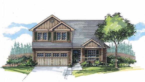 Traditional House Plan 44514 with 3 Beds, 3 Baths, 2 Car Garage Elevation