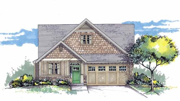 Bungalow, Craftsman, Traditional House Plan 44520 with 3 Beds, 2 Baths, 2 Car Garage Elevation