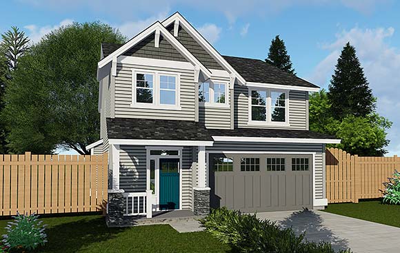 Craftsman, Traditional House Plan 44606 with 3 Beds, 3 Baths, 2 Car Garage Elevation