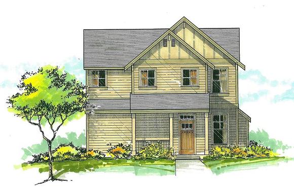 Country, Craftsman House Plan 44638 with 3 Beds, 3 Baths, 2 Car Garage Elevation