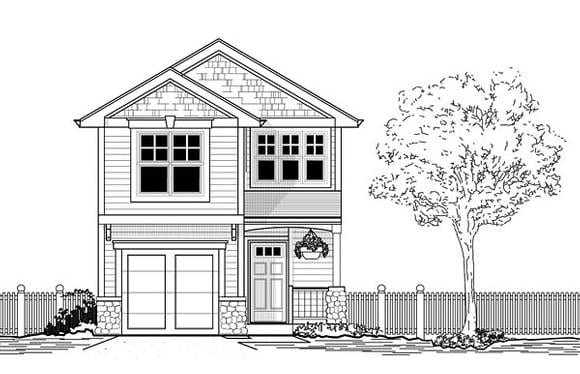 Craftsman, Traditional House Plan 44639 with 3 Beds, 3 Baths, 1 Car Garage Elevation