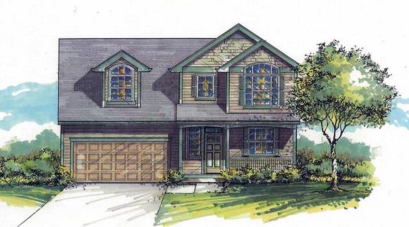 Country, Craftsman, Traditional House Plan 44648 with 3 Beds, 3 Baths, 2 Car Garage Elevation