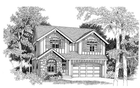Country, Craftsman, European House Plan 44653 with 4 Beds, 3 Baths, 2 Car Garage Elevation