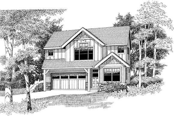 Craftsman, Traditional House Plan 44656 with 3 Beds, 3 Baths, 2 Car Garage Elevation