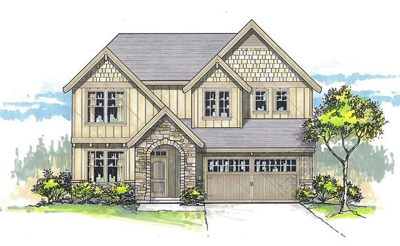 Country, Craftsman, Traditional House Plan 44658 with 5 Beds, 4 Baths, 2 Car Garage Elevation
