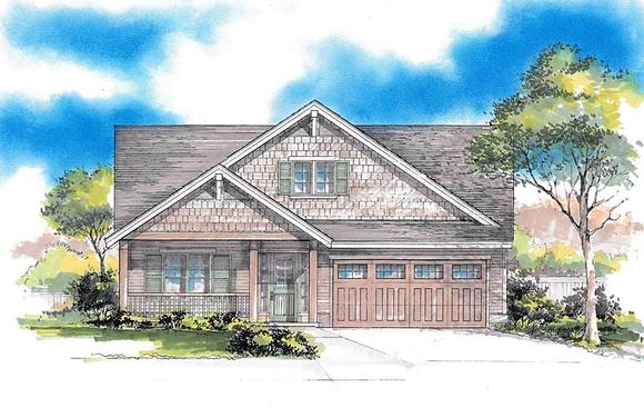 Craftsman, Ranch, Traditional House Plan 44671 with 3 Beds, 2 Baths, 2 Car Garage Elevation