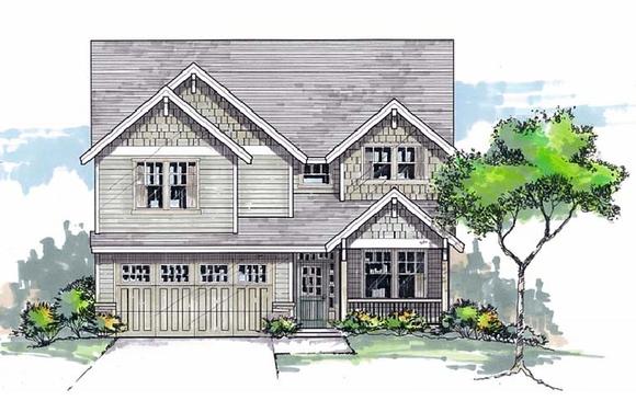 Country, Craftsman, Southern, Traditional House Plan 44678 with 4 Beds, 4 Baths, 2 Car Garage Elevation