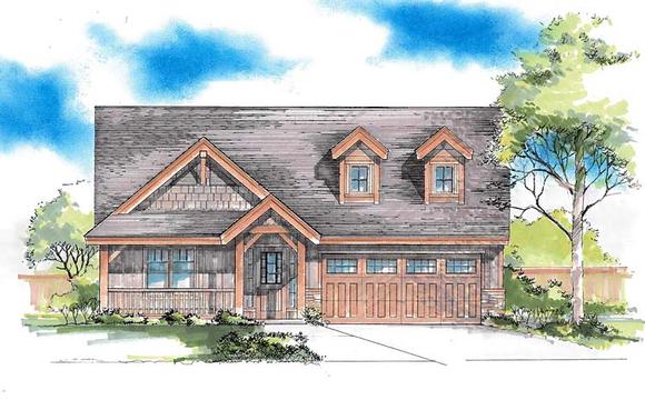 Country, Craftsman, Ranch, Southern, Traditional House Plan 44690 with 3 Beds, 2 Baths, 2 Car Garage Elevation