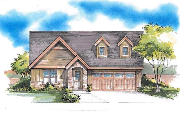 Ranch, Southern, Traditional House Plan 44691 with 3 Beds, 2 Baths, 2 Car Garage Elevation
