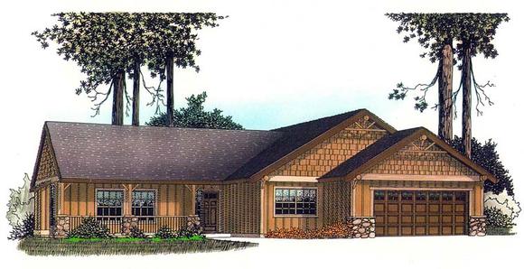 Country, Craftsman, Ranch House Plan 44699 with 3 Beds, 2 Baths, 2 Car Garage Elevation