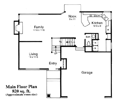 European House Plan 44803 with 3 Beds, 3 Baths, 2 Car Garage First Level Plan