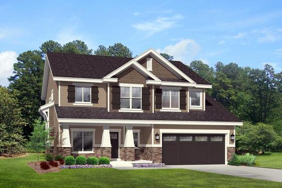 Country, Craftsman, Southern, Traditional House Plan 44818 with 4 Beds, 3 Baths, 3 Car Garage Elevation