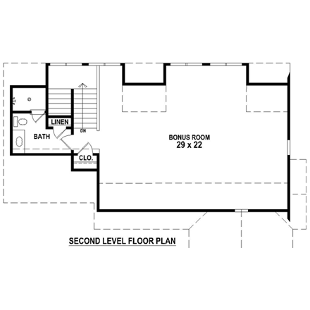 2 Car Garage Apartment Plan 44905 Second Level Plan