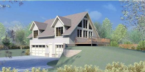 House Plan 44913 with 1 Beds, 2 Baths, 3 Car Garage Elevation