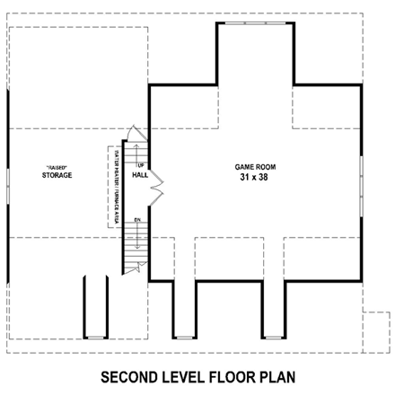 4 Car Garage Plan 44918 Second Level Plan