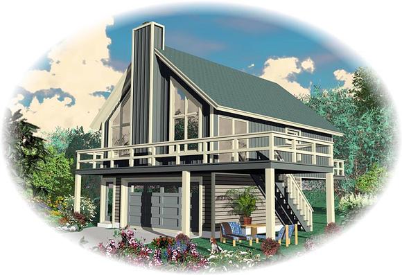 Traditional House Plan 44924 with 2 Beds, 1 Baths, 2 Car Garage Elevation