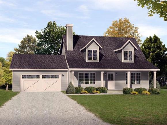 Country, Traditional House Plan 45101 with 3 Beds, 3 Baths, 2 Car Garage Elevation